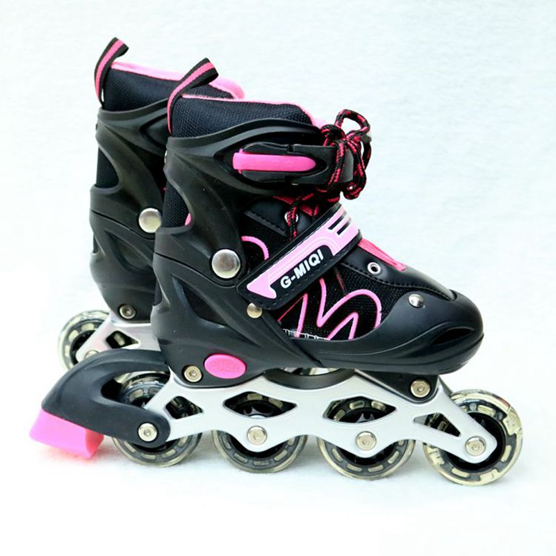 PVC单闪溜冰鞋直排轮旱冰鞋轮滑滑板鞋男孩女孩详情图2