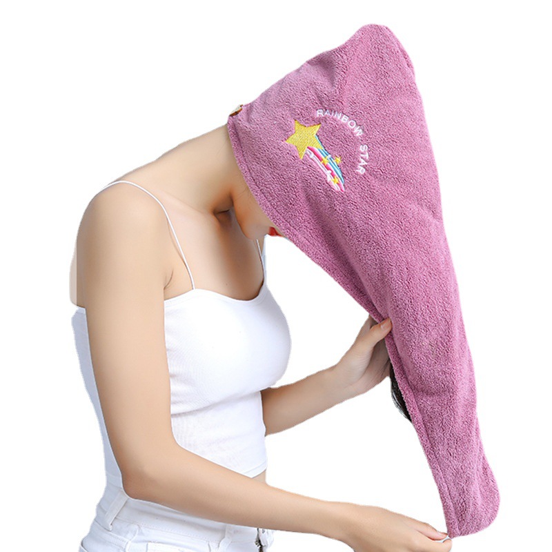 New coral fleece dry hair cap Specification image