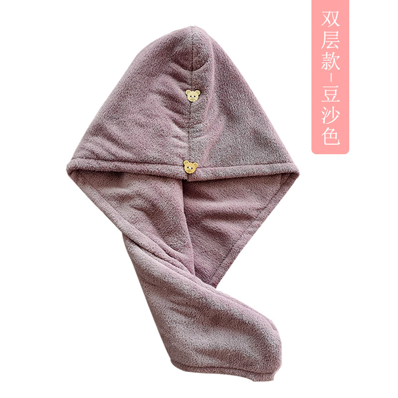 New coral fleece dry hair cap