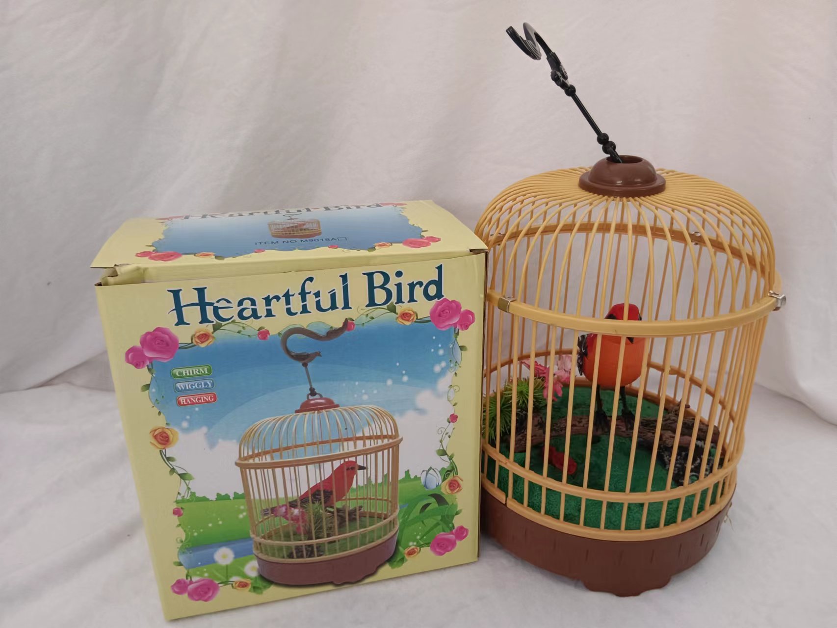 儿童声控鸟笼玩具仿真小鸟带音乐网红儿童小礼物塑胶玩具