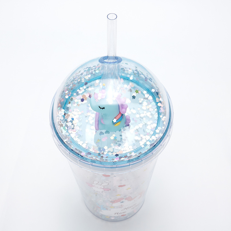 Unicorn crushed ice cup Straw water cup Application Scenario