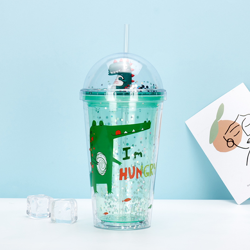 Unicorn crushed ice cup Straw water cup Specification image