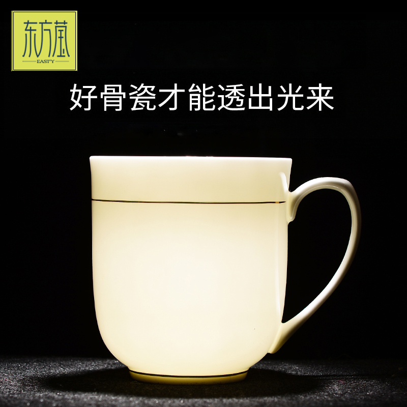 High-end ceramic cups, bone China cups, office cups, household cups, conference lid cups, hotel water cups, simple large-capacity tea cups, gift options, customizable trademark patterns Application Scenario