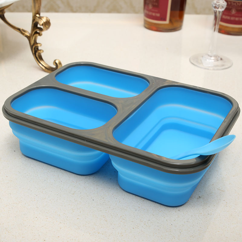 Creativa 3 compartimiento de silicona plegable lunchbox
