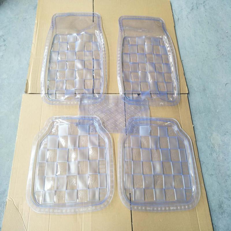 PVC transparent F1 car floor MATS, 5-piece anti-slip carpet floor MATS, PVC carpet for export, universal car floor MATS, car floor MATS, foot MATS, 5pc, Qiwei car accessories, QW66 details Picture