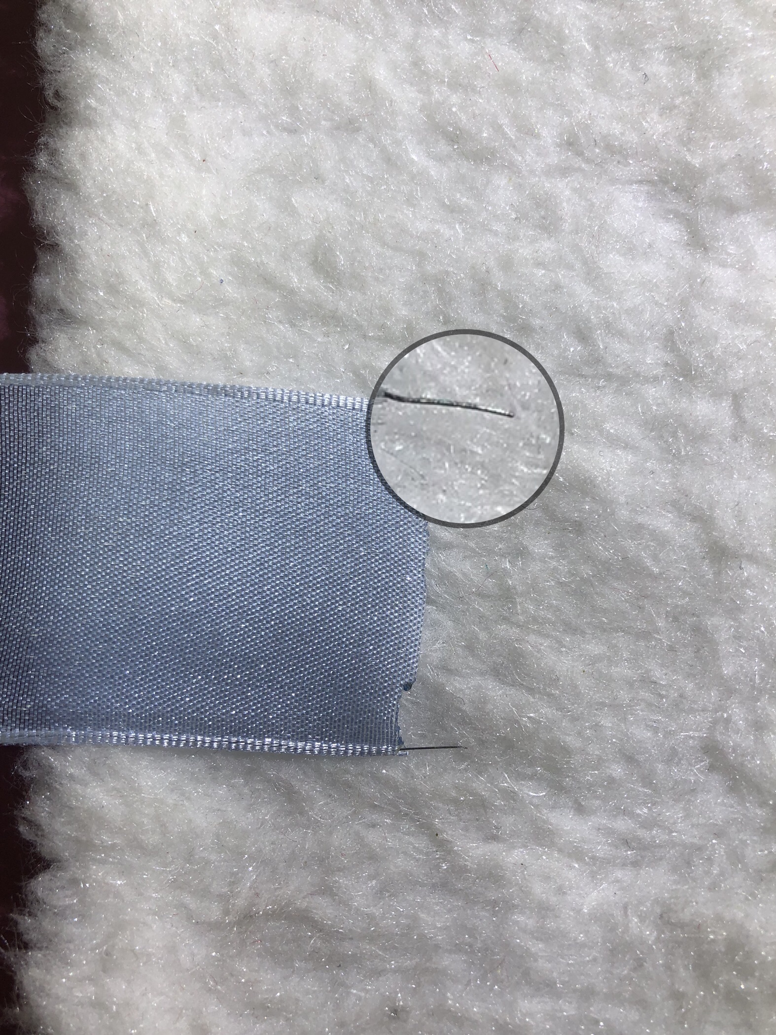 Item No. : 1179 Christmas Gift Packaging Decoration DIY Light Blue Snow Yarn Double-sided Wire Webbing 3.8cm Specification image