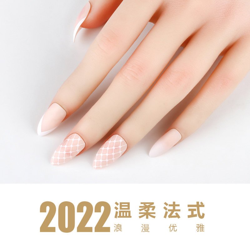 New matte, gentle French natural wearable nail stickers, ribbon matte nail stickers, pointed wearable nail stickers details Picture