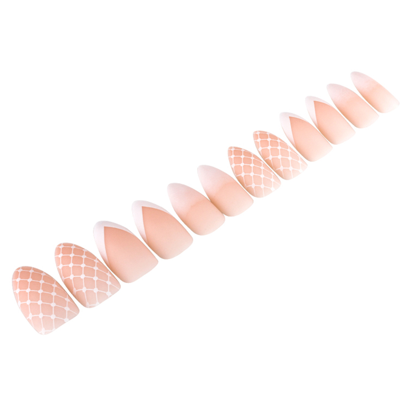 New matte, gentle French natural wearable nail stickers, ribbon matte nail stickers, pointed wearable nail stickers Specification image