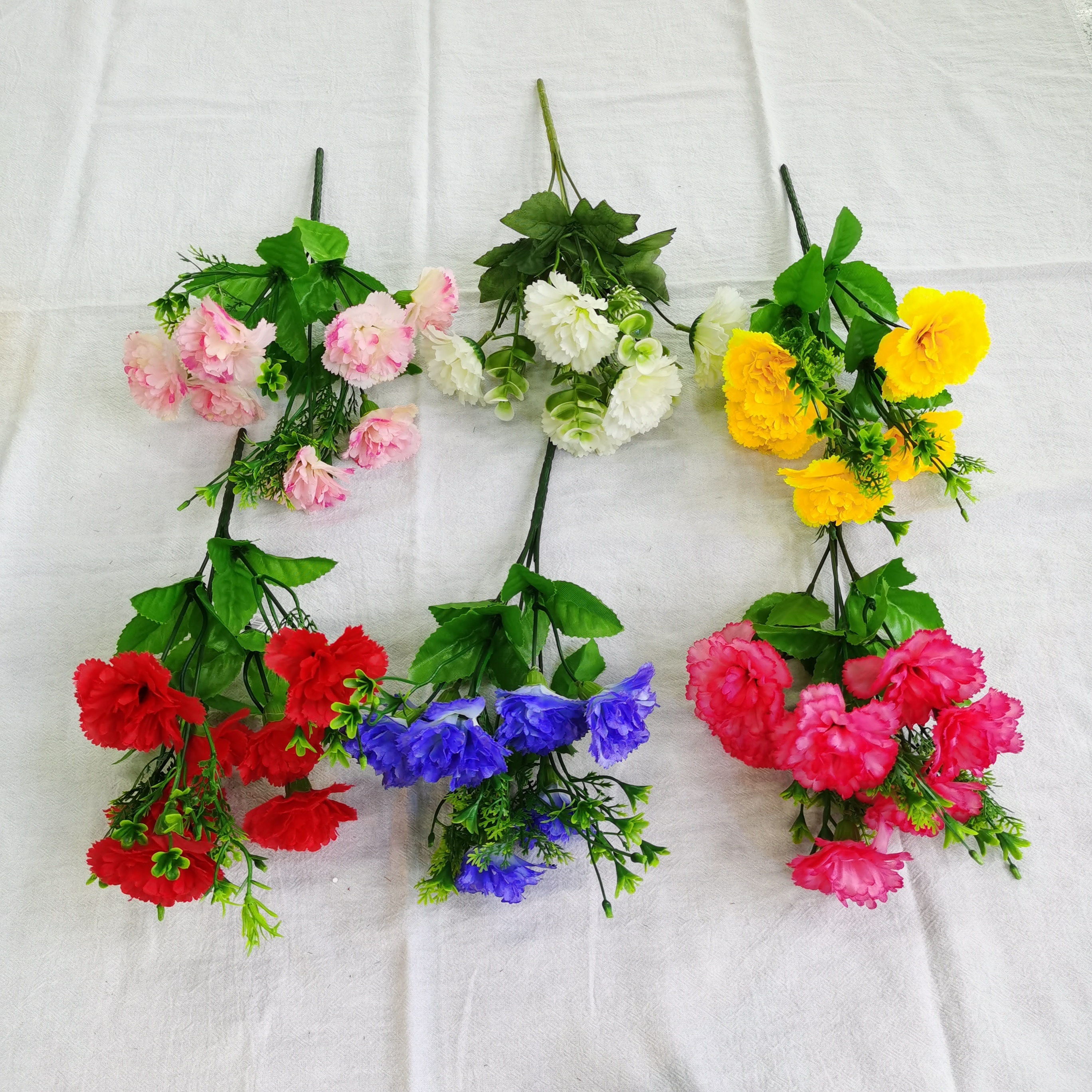 Direct sales of artificial flower manufacturers: 5-head 4-size carnations for artificial flower bouquets and ornaments details Picture