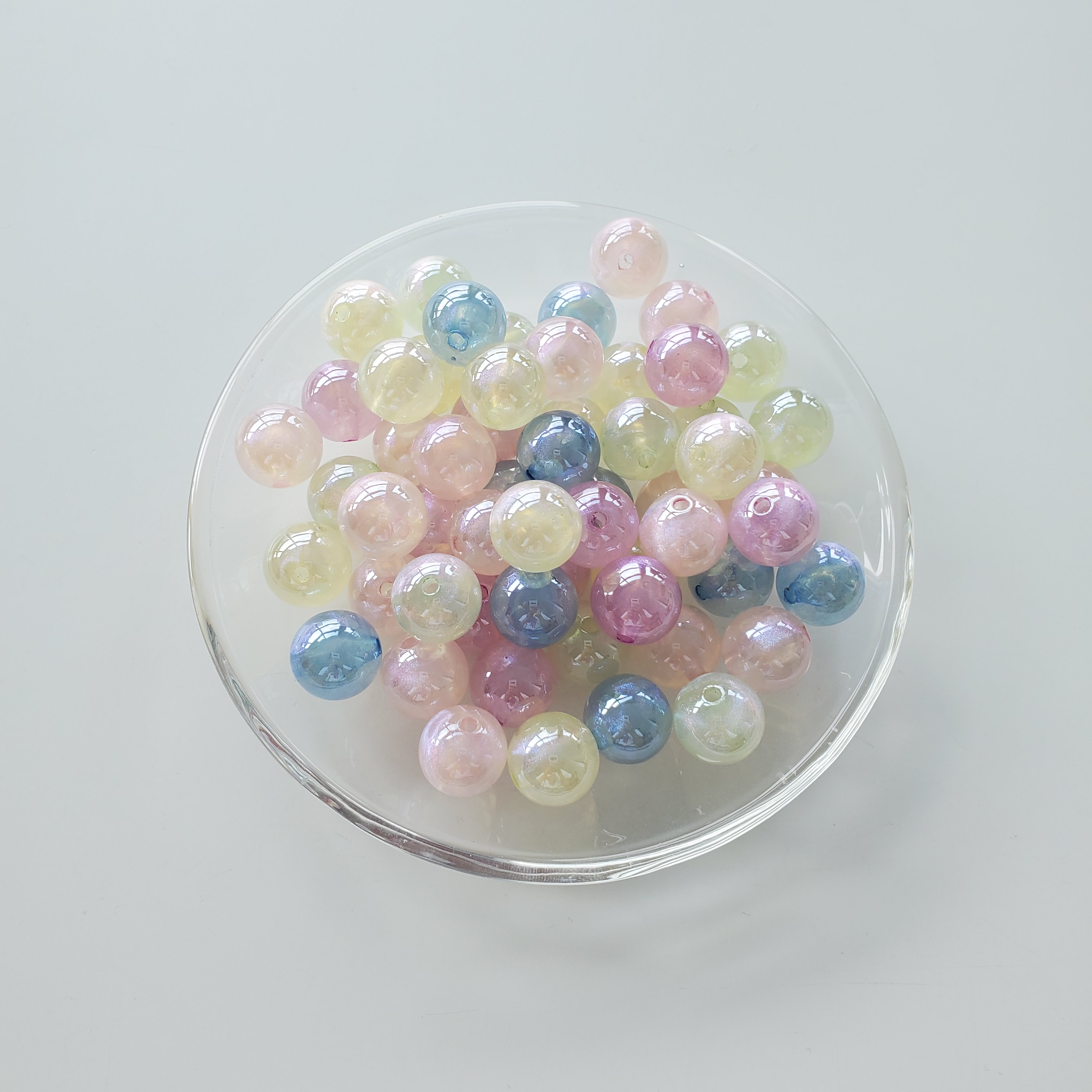 陈明饰品 时尚儿童皮筋diy饰品配件圆形直孔珠光糖豆珠发绳配件300颗/包 散珠儿童皮筋饰品配件DIY发饰