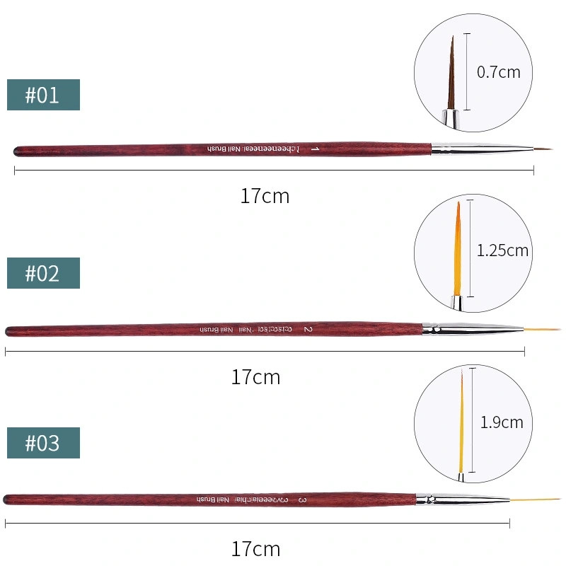 Cross-border nail art pen, nail string, painting pen, carved outlining pen, black rod redwood rod string pen, shanilak Specification image