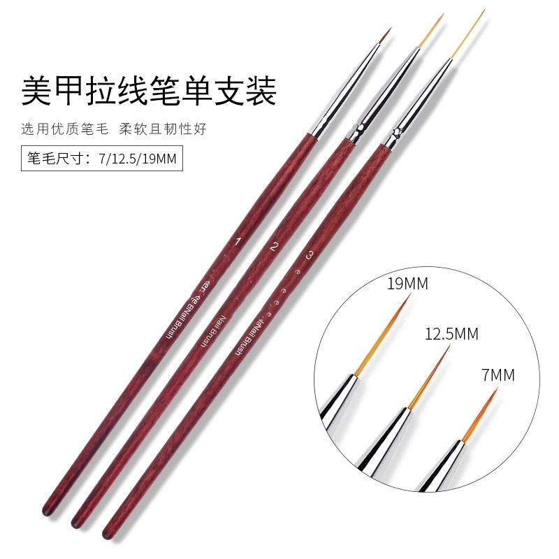 Cross-border nail art pen, nail string, painting pen, carved outlining pen, black rod redwood rod string pen, shanilak Item Picture