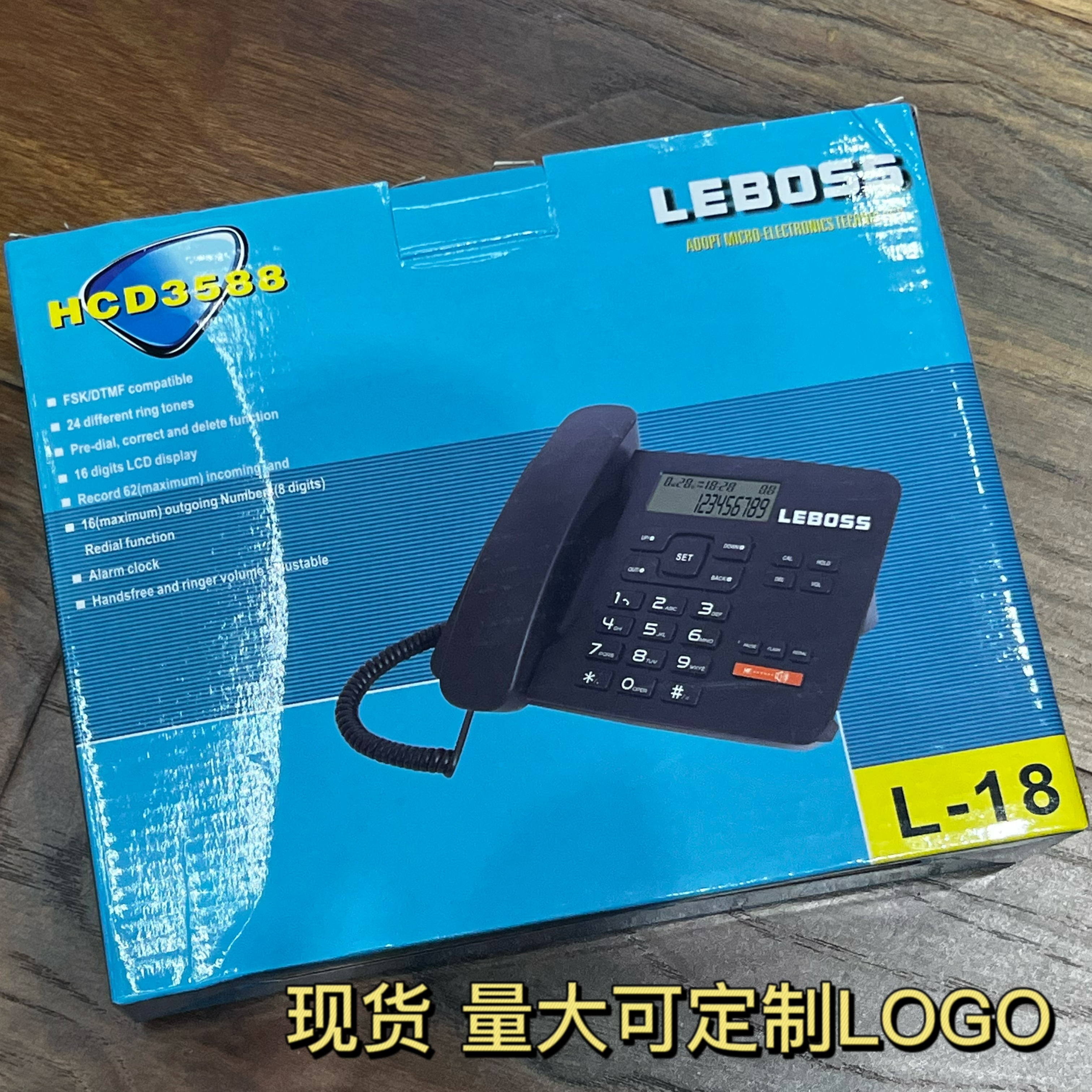 LEBOSS L-18厂家直供外贸跨境英文电话机来电显示商务电话机详情图3