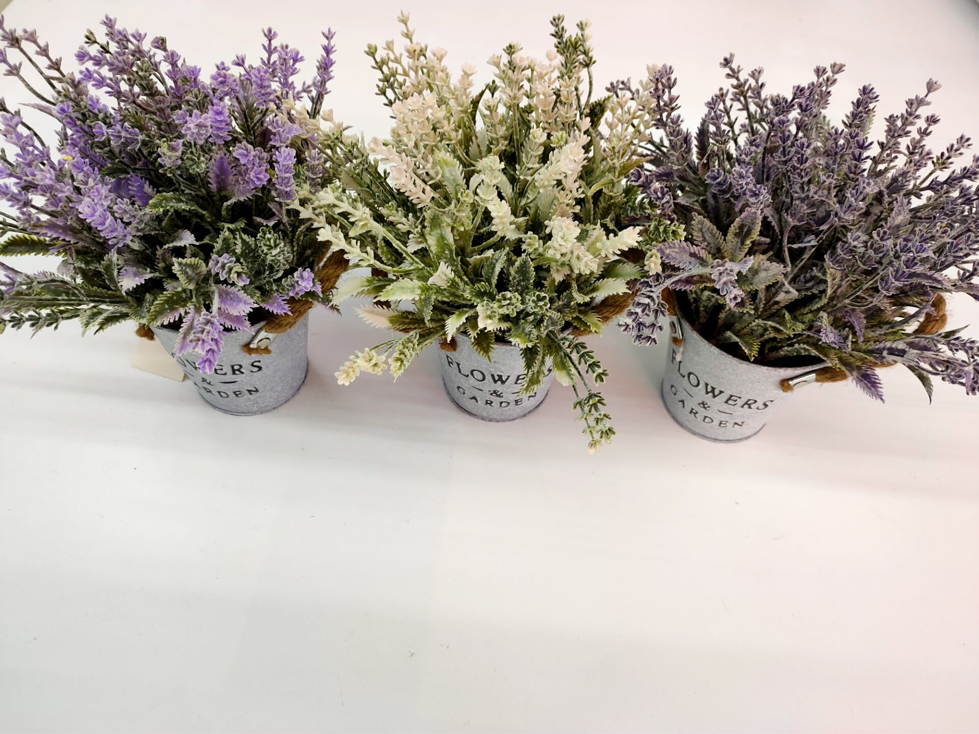 假花仿真花铁桶薰衣草餐桌梳妆台床头柜摆件品