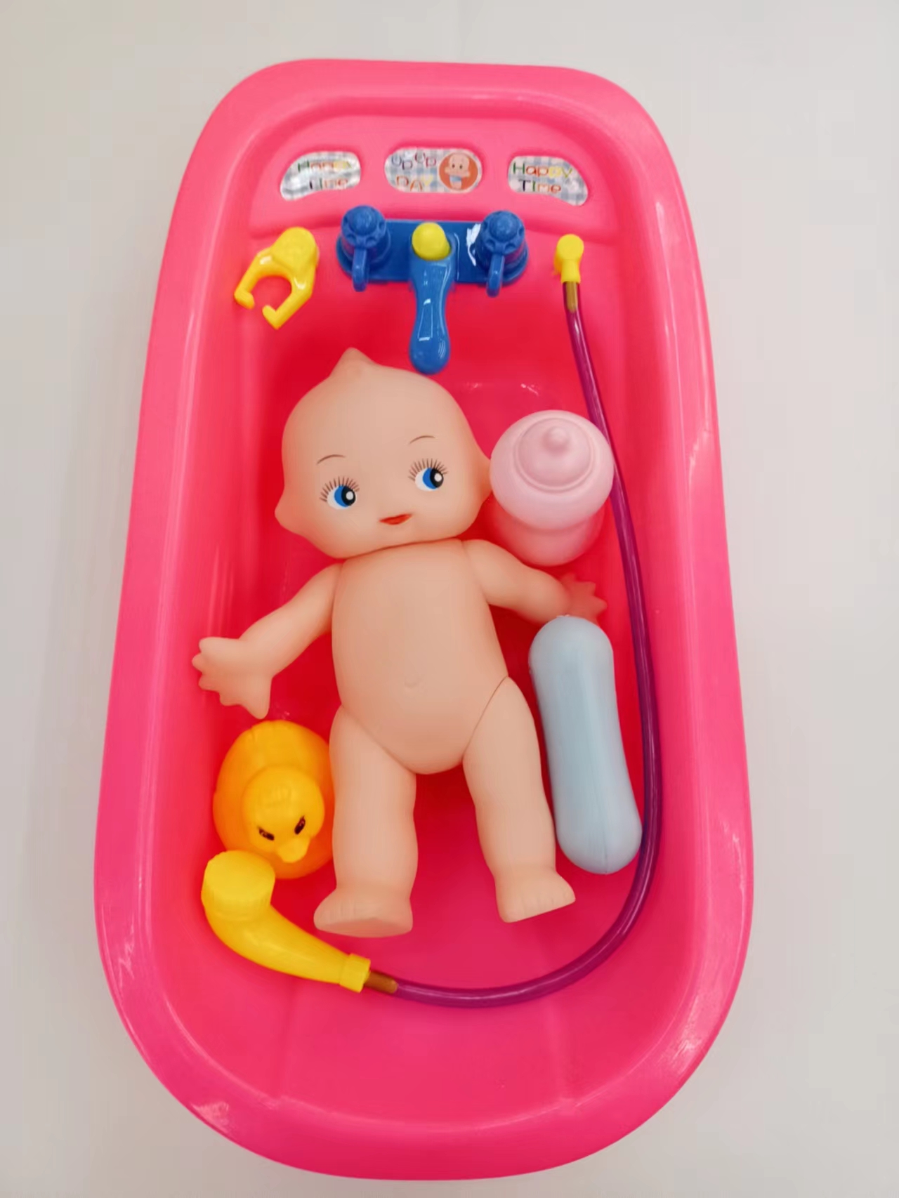 大号澡盆娃娃宝宝洗澡戏水过家家玩具新款好看浴盆带公仔澡盆婴儿水上洗澡