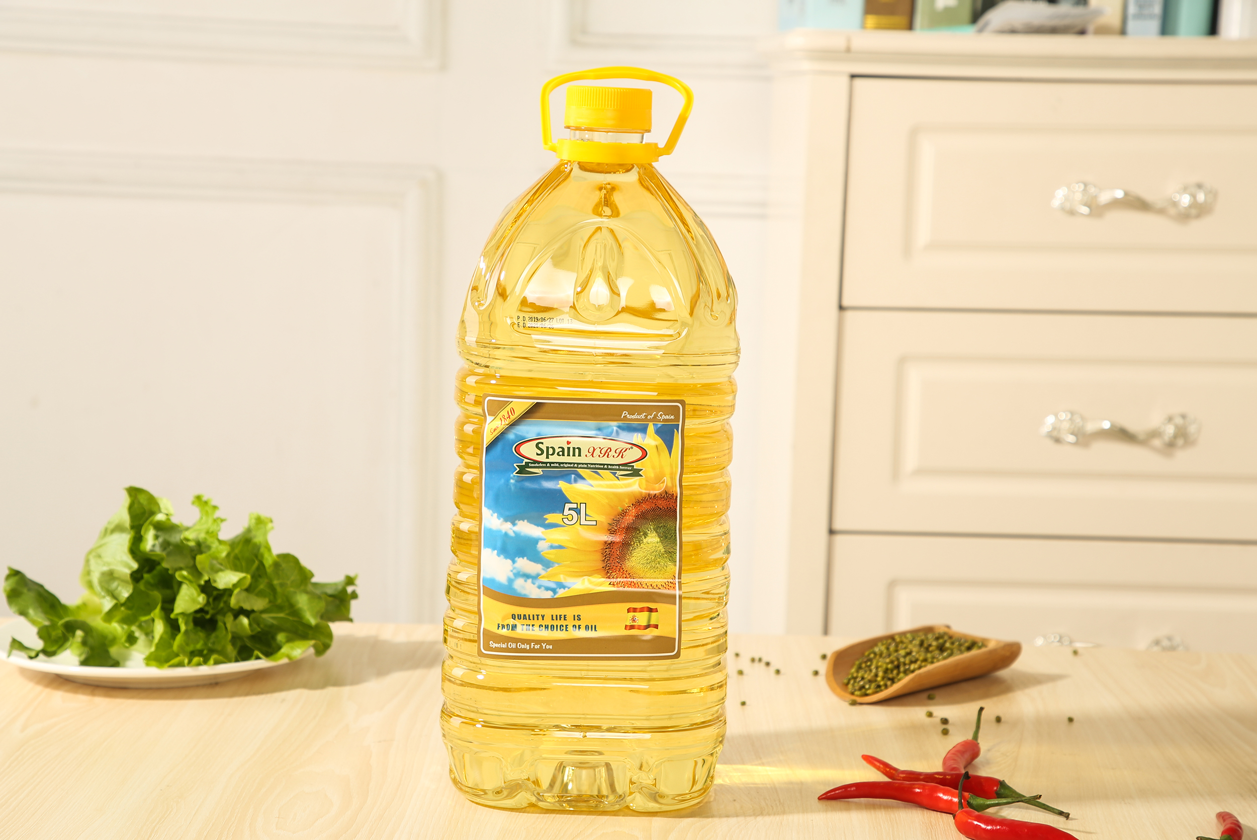 西班牙原瓶原装进口5升葵花籽油压榨醇香食用油详情1