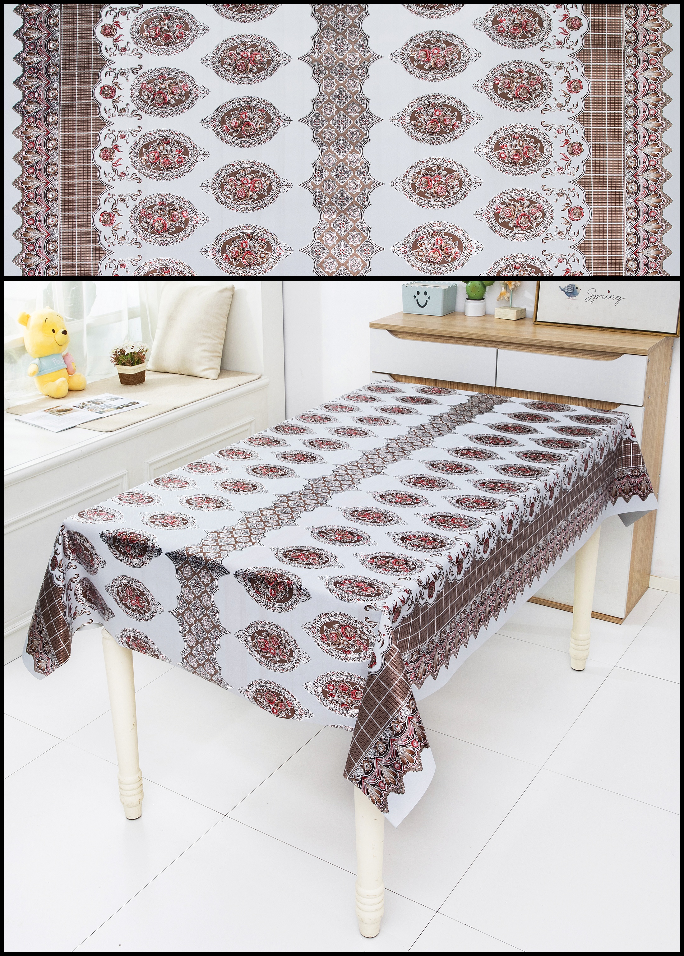 防油防烫餐桌布盖巾包边防滑桌子罩布PVC防水方桌盖布长方形桌垫桌布25