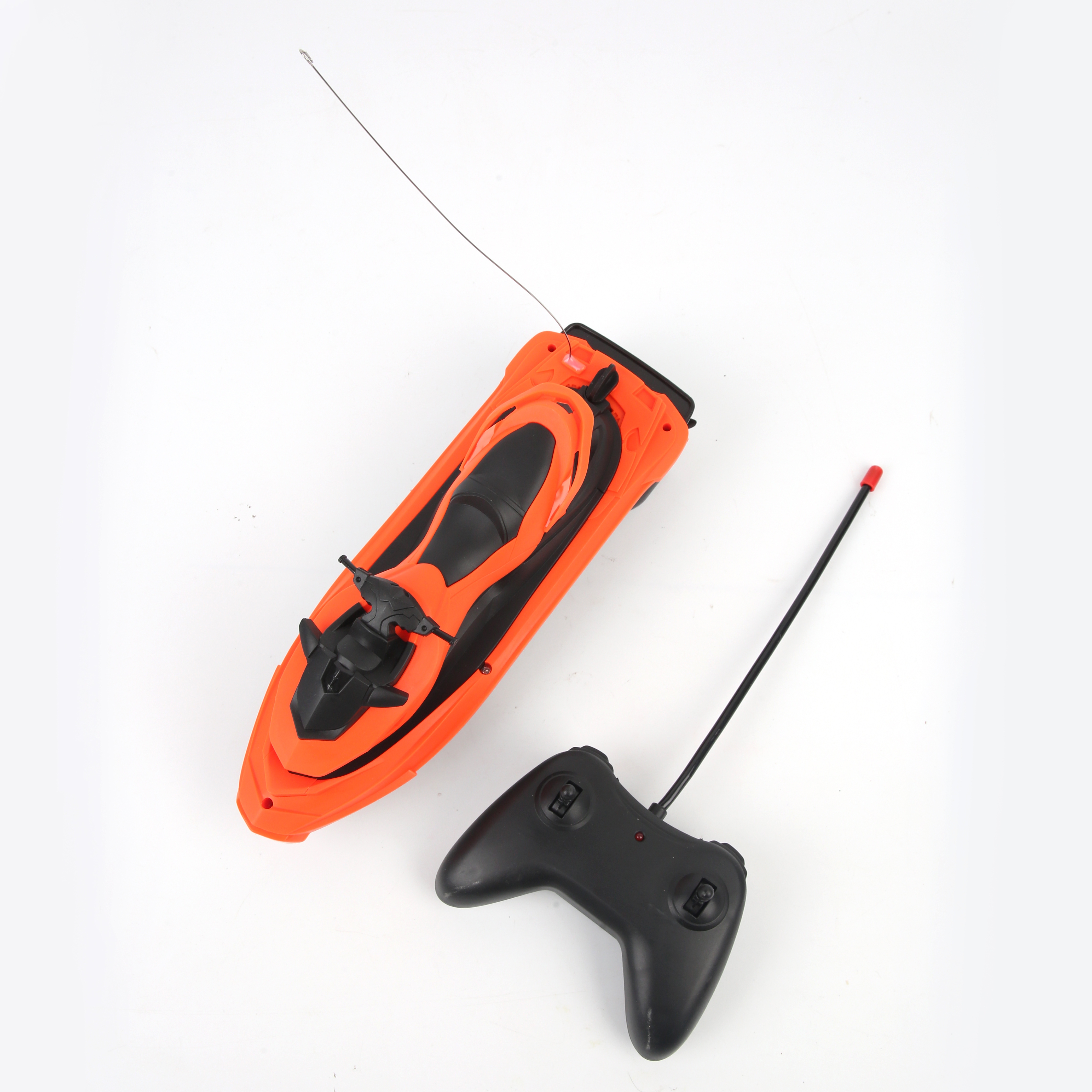 Remote-controlled aircraft carrier toy in red details Picture