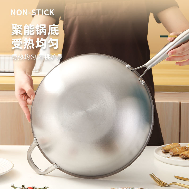 Stainless steel wok details Picture