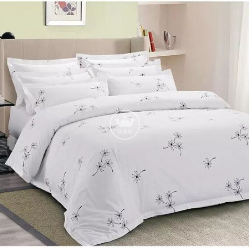 Hotel Bedding Midnight Flow Core printed high-end hotel linen bedding, simple style four-piece set, high-end printed process, all-cotton fabric details Picture