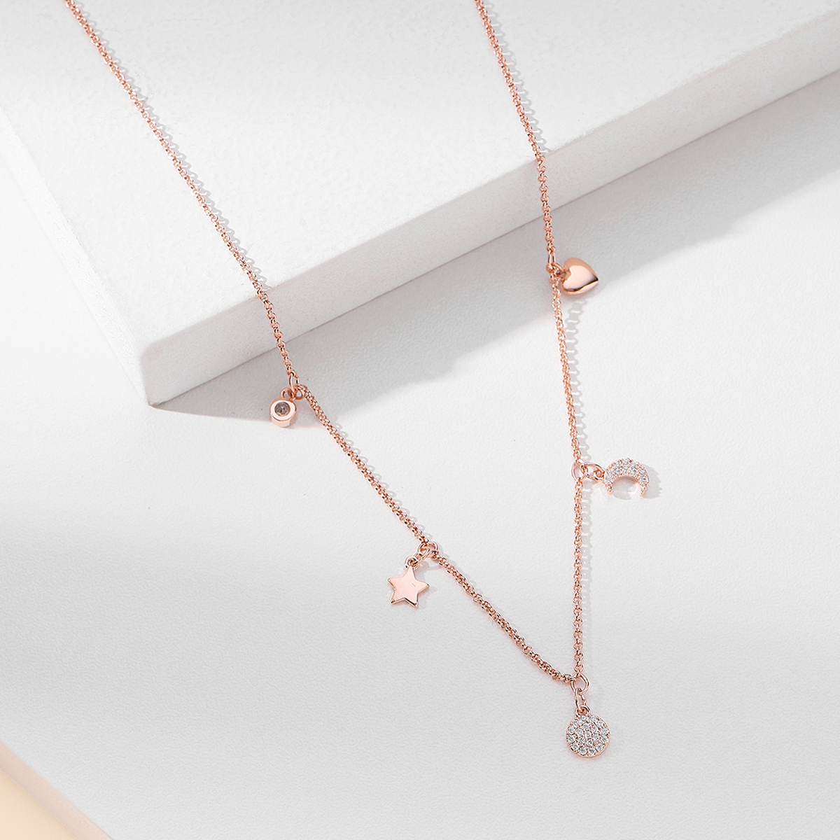 Xuhui brand premium copper-plated real gold inlaid zircon water drop high-quality, fashionable and versatile necklace pendant details Picture