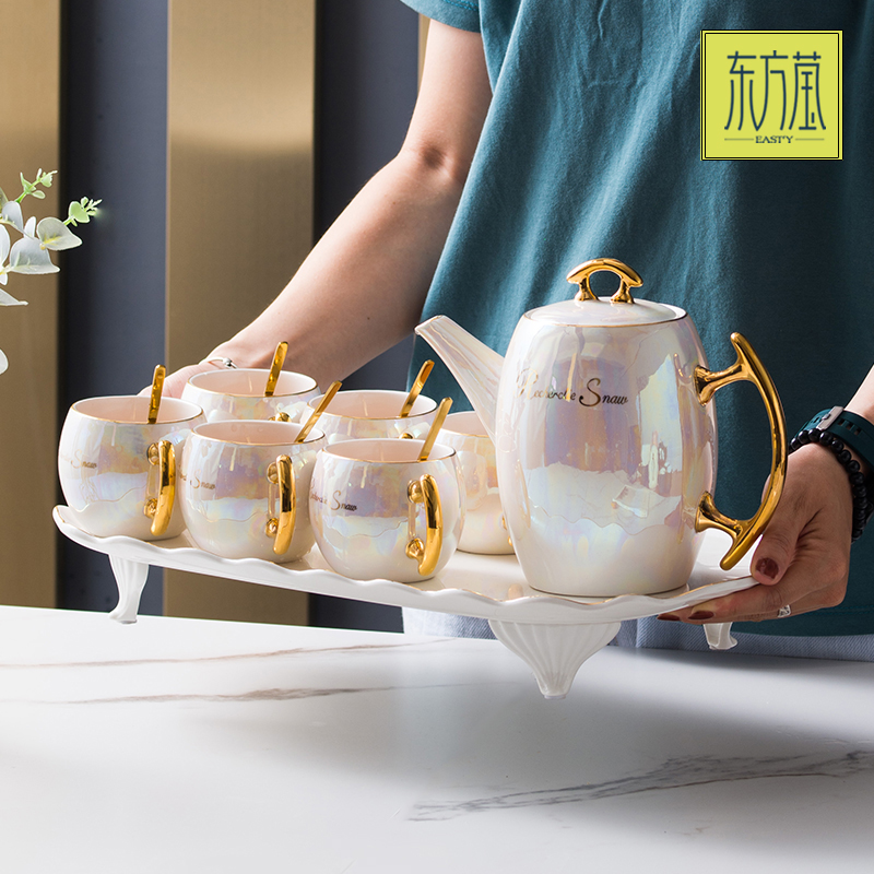 北欧轻奢简约陶瓷杯子茶壶水杯水壶茶杯茶具水具套装家用客厅水具整套礼品详情图3