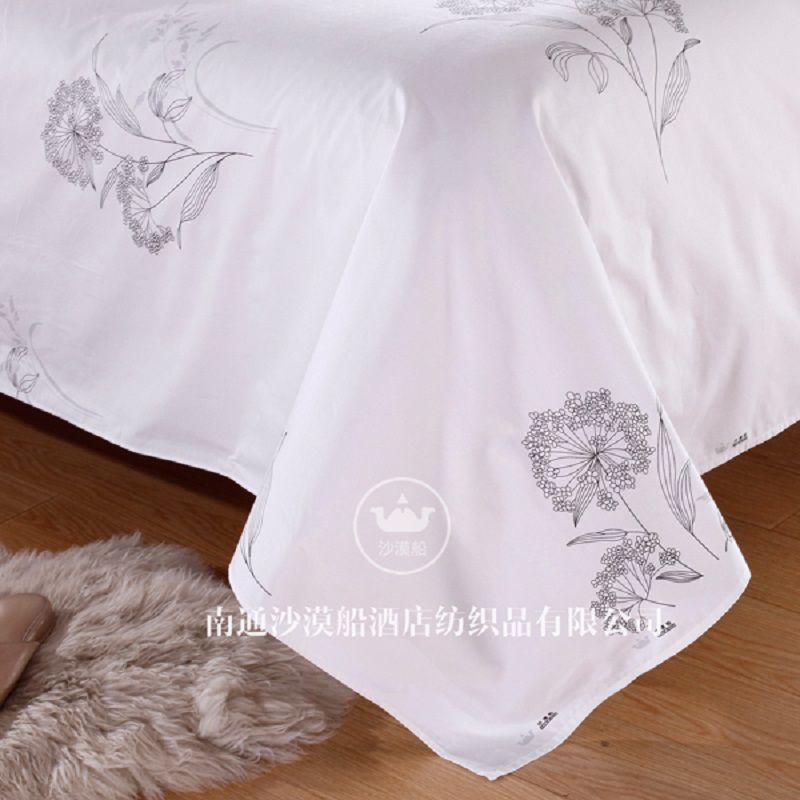 Hotel Bedding, a high-end hotel linen and bedding product with a rustical-style style, is made of all-cotton brocade fabric and features a simple yet sophisticated printing process details Picture
