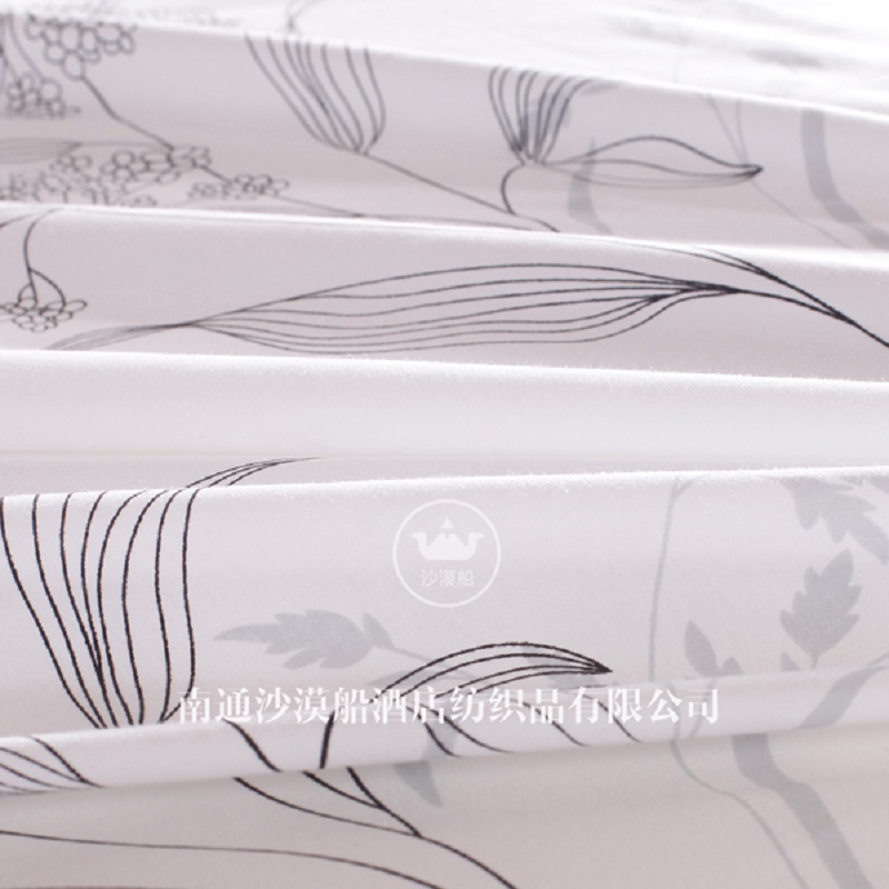 Hotel Bedding, a high-end hotel linen and bedding product with a rustical-style style, is made of all-cotton brocade fabric and features a simple yet sophisticated printing process Item Picture