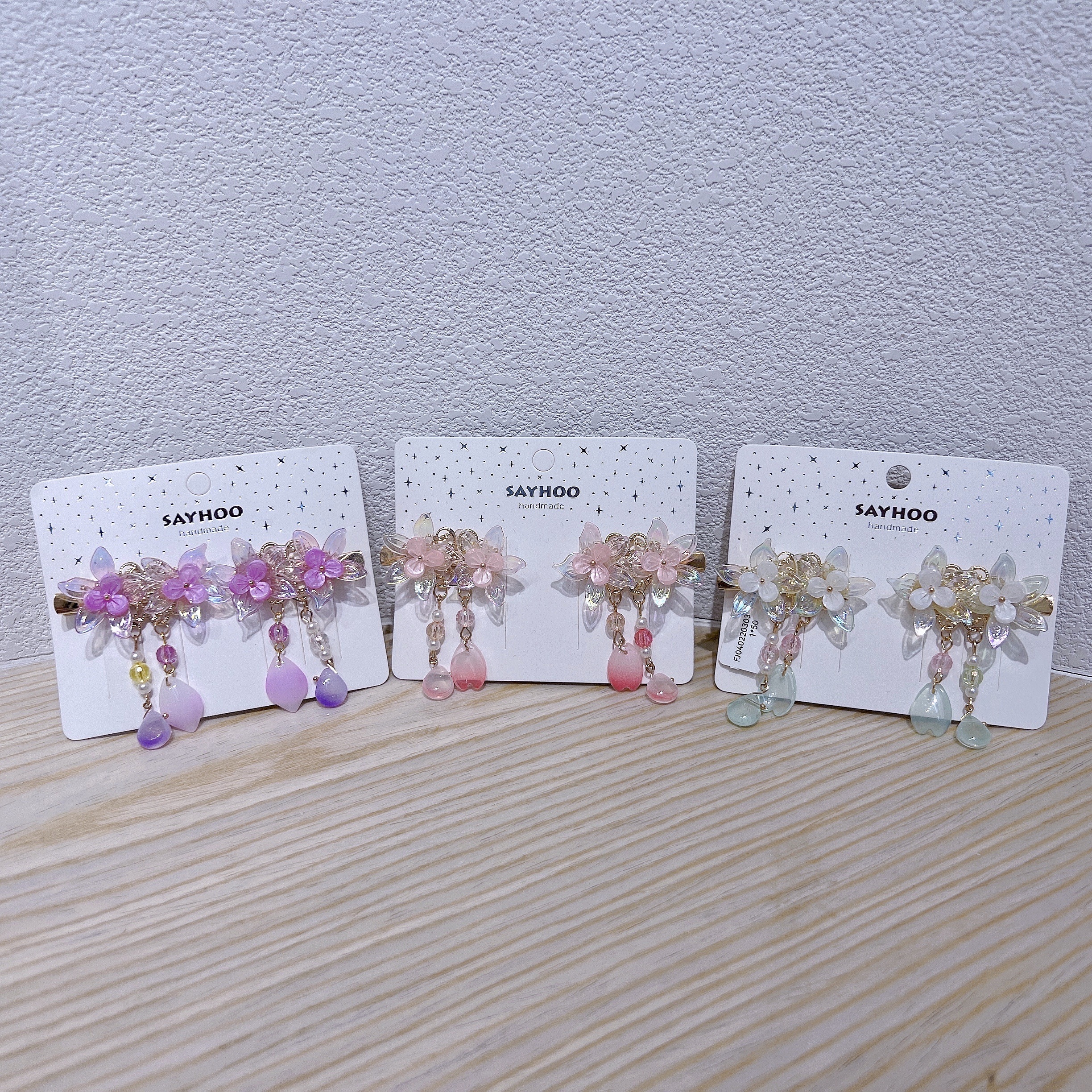 Hairless Hanfu clip - Color-plated double flower pair clip