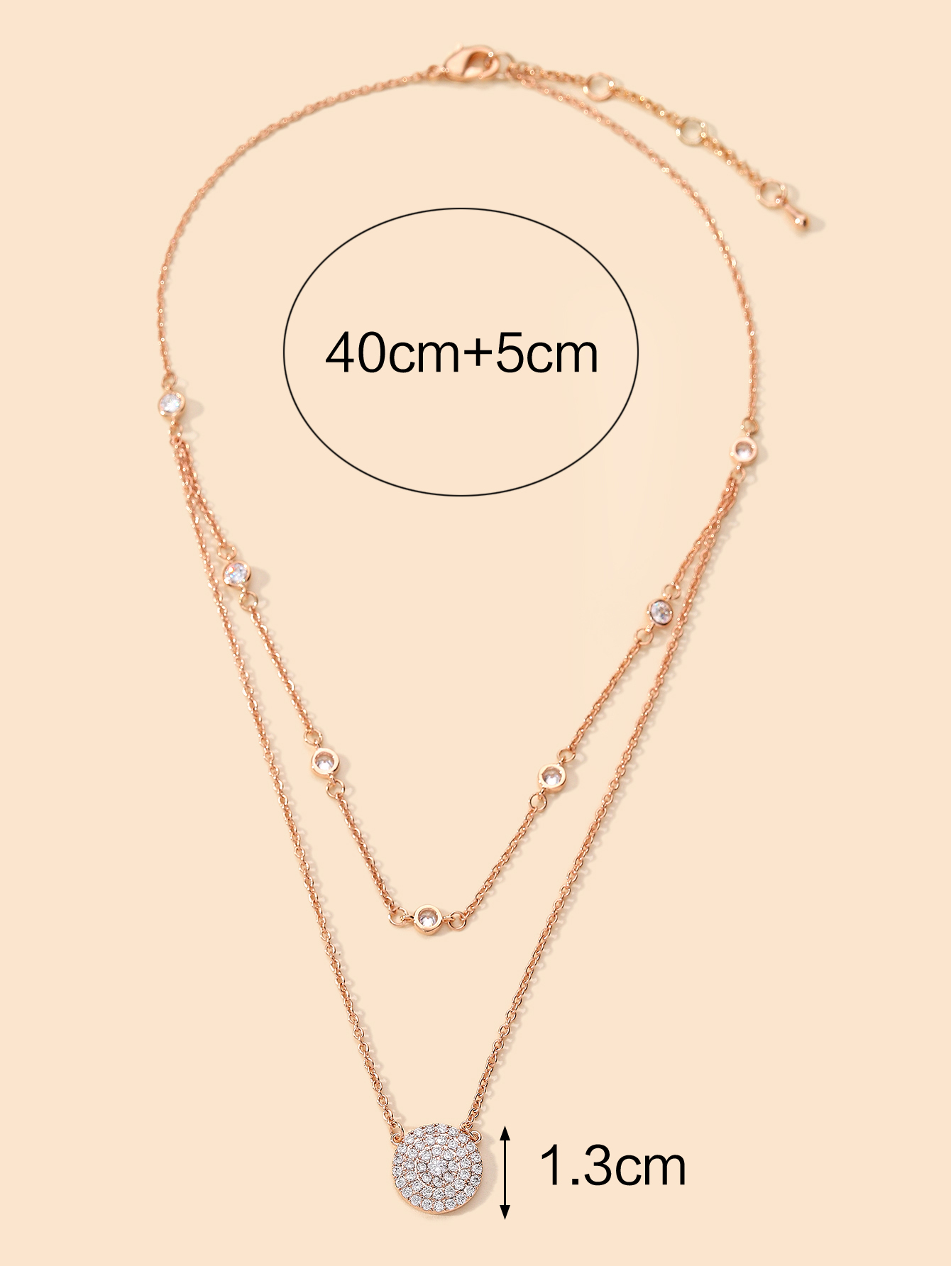 المذهب الحقيقي مطلون بالنحاس والكون، وهو مصنوع من الذهب الحقيقي، في قلادة ذات جودة عالية Specification image