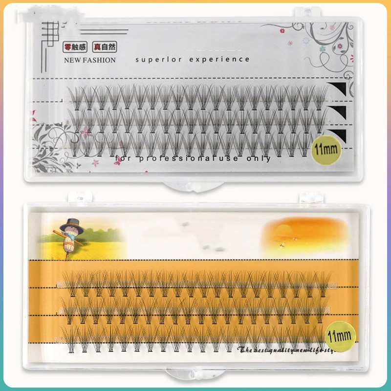 10 hot melt eyelash extensions, 10P scarecrow single false eyelash, baby curve, and single hair shanilak