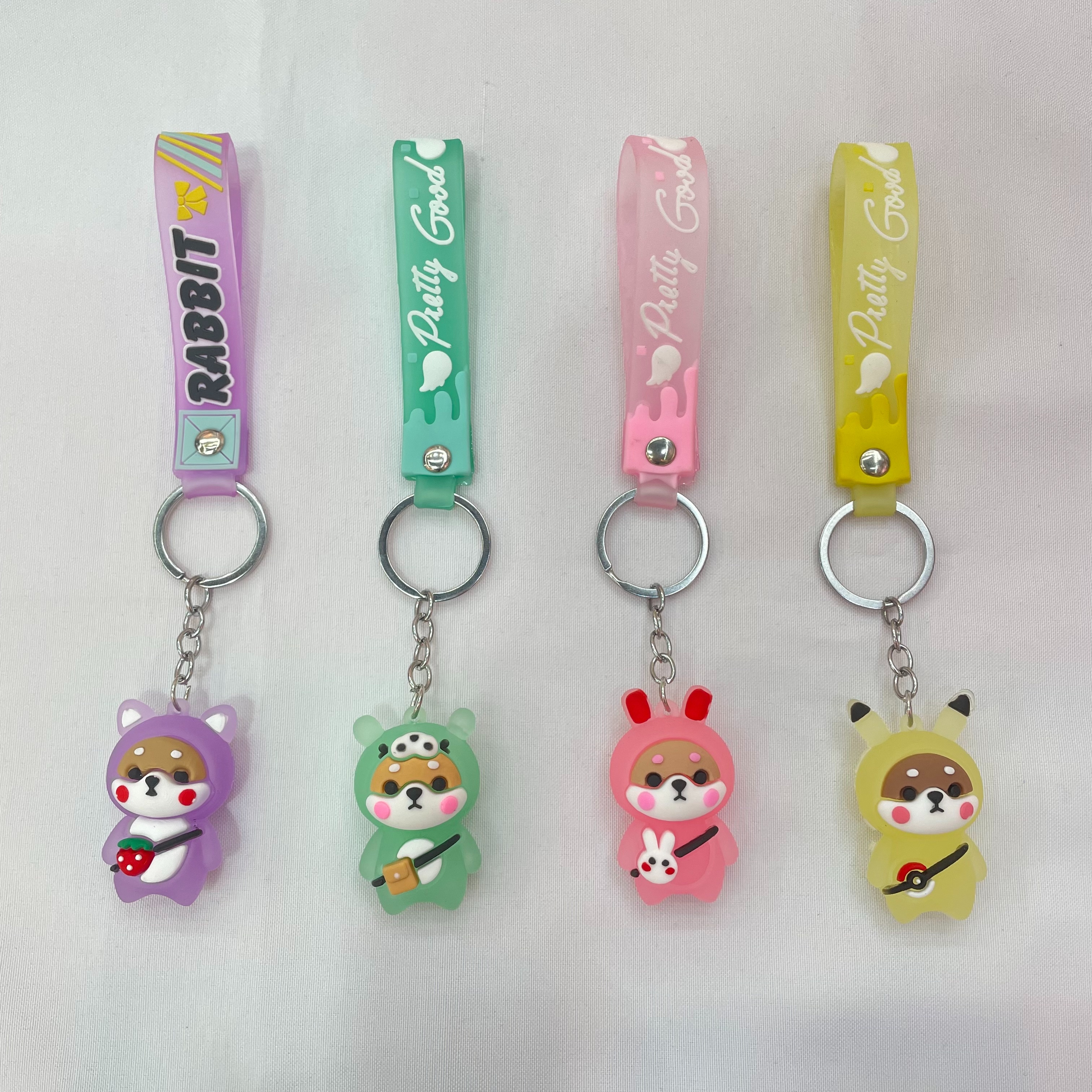 Creative and popular jelly-colored backpack bear soft rubber keychain cartoon bear 3D figurine pendant
