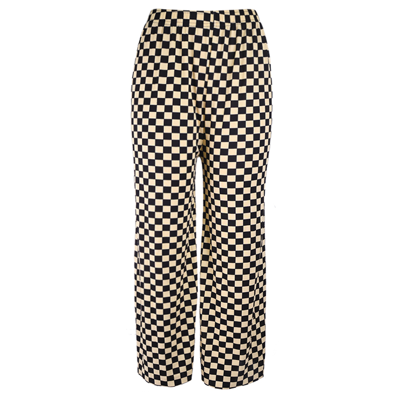New spring and summer casual pants, large-sized straight-leg pants, floral print pants, Korean style versatile, high-waisted loose, slimming casual wide-leg pants, long pants details Picture