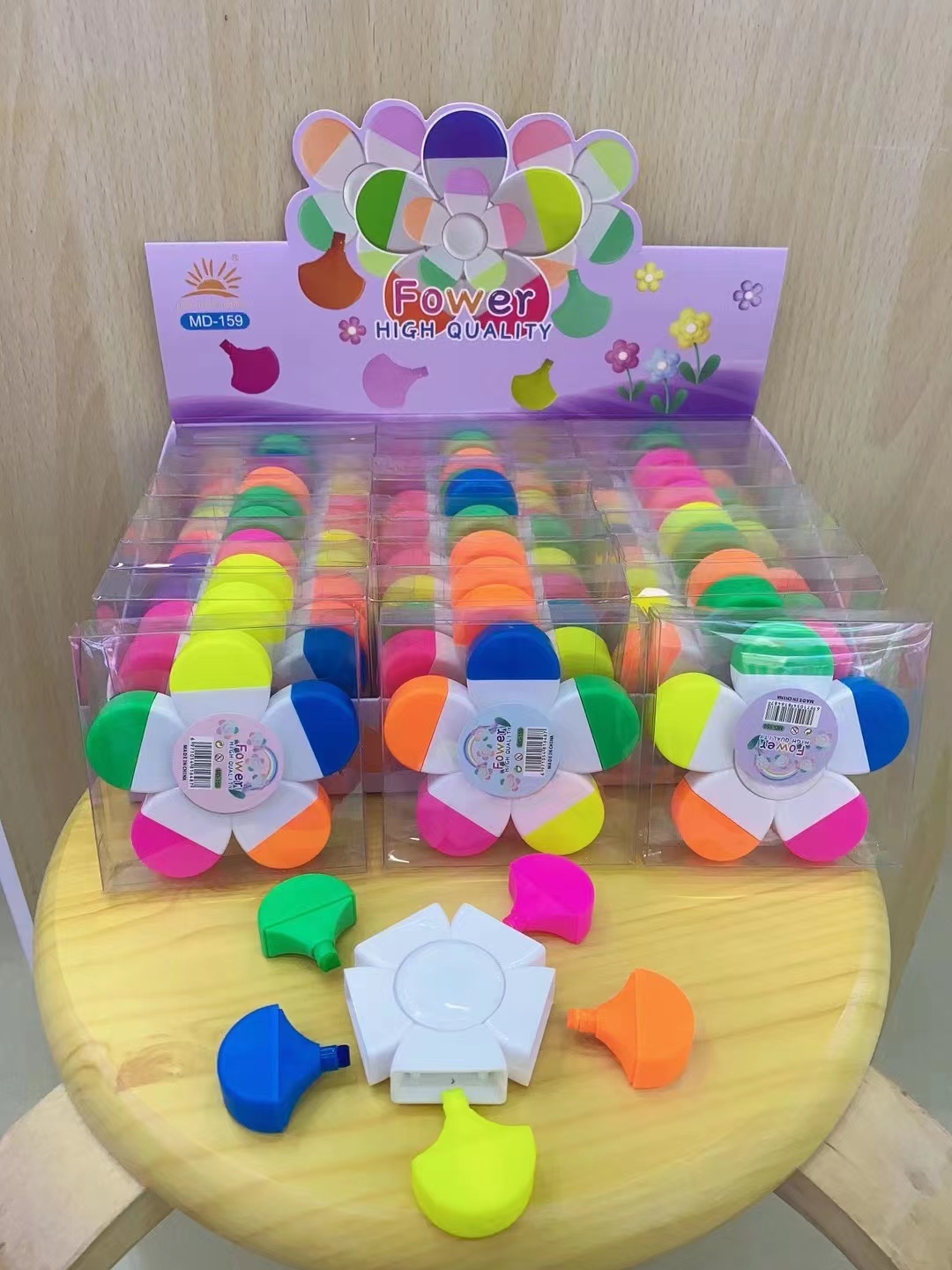 Finger gyroscope rotating color highlighter pen, student key marking pen, journal pen, large-capacity drawing pen