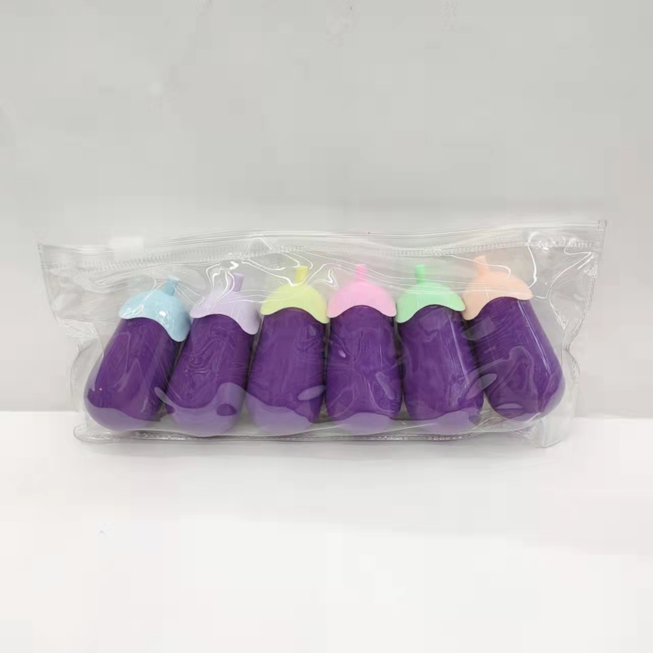 Eggplant-shaped colored highlighters, student key point marking pens, notebook pens, large-capacity drawing pens