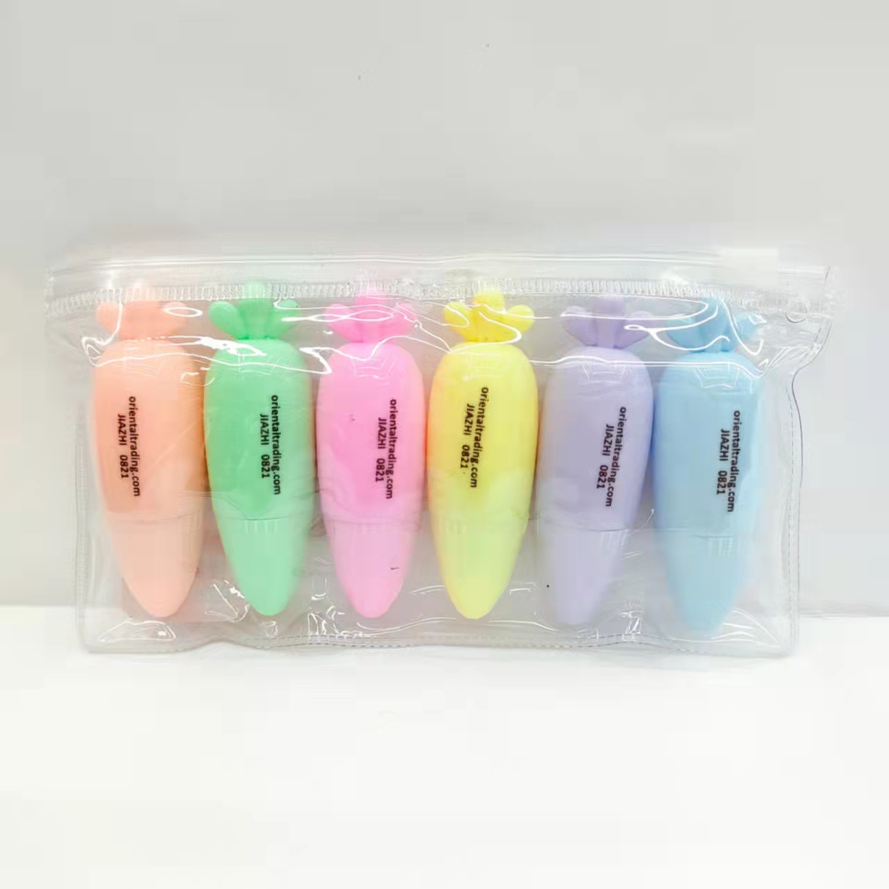 Radish shaped colored highlighter pen, student key point marking pen, notebook pen, large-capacity drawing pen