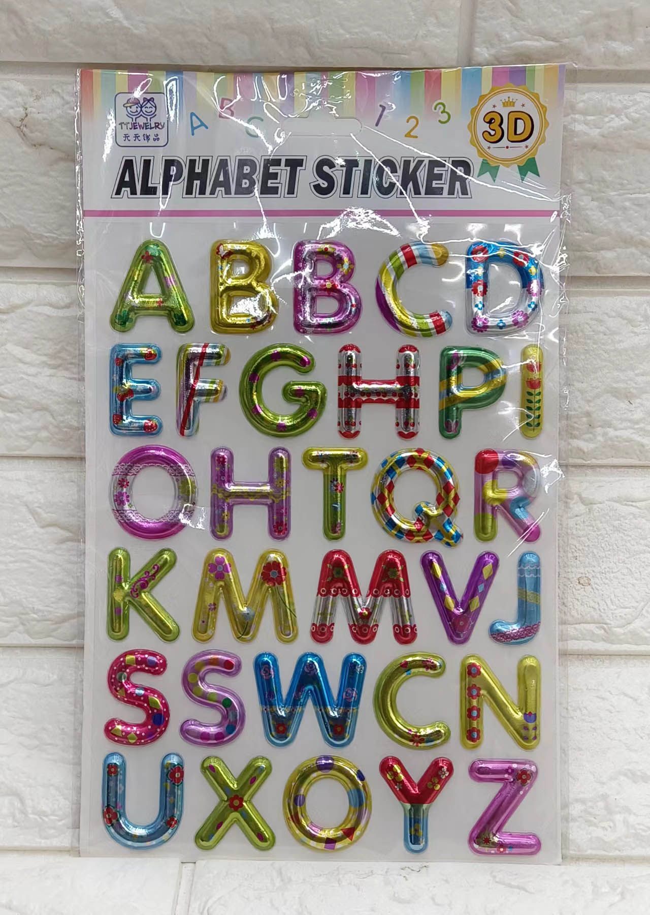 TT-TJH Colored gold Letter and number embossed stickers Specification image