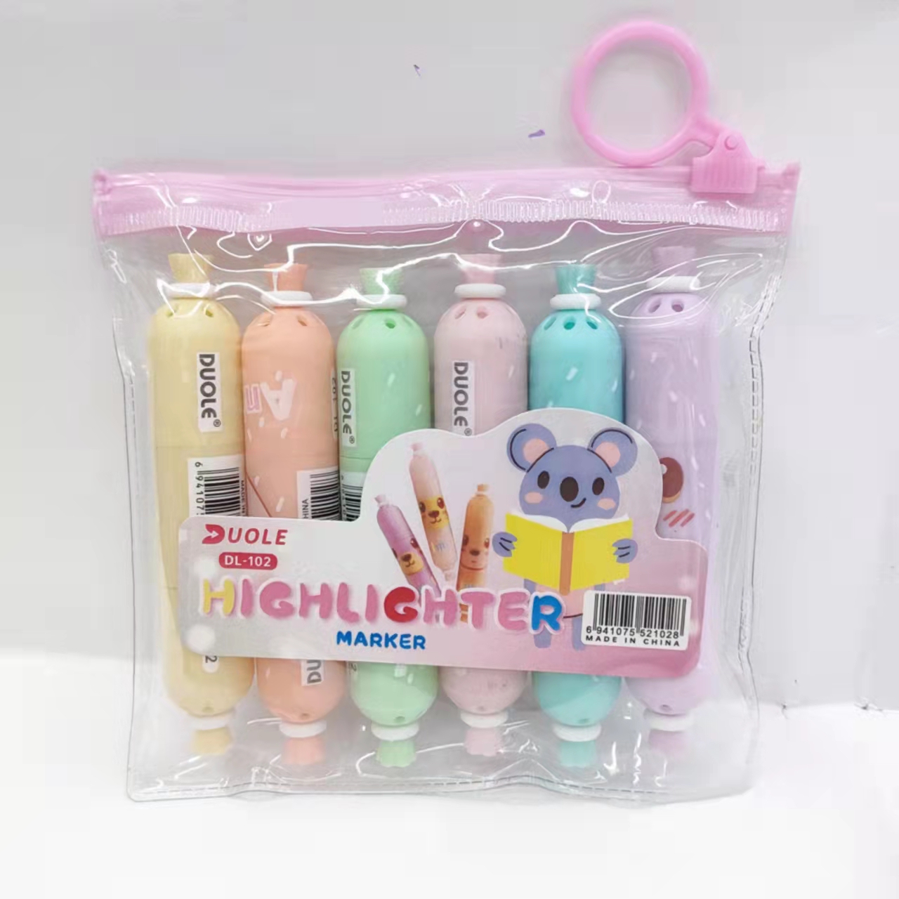 Sausage-shaped colored highlighters, student key marking pens, notebook pens, large-capacity drawing pens