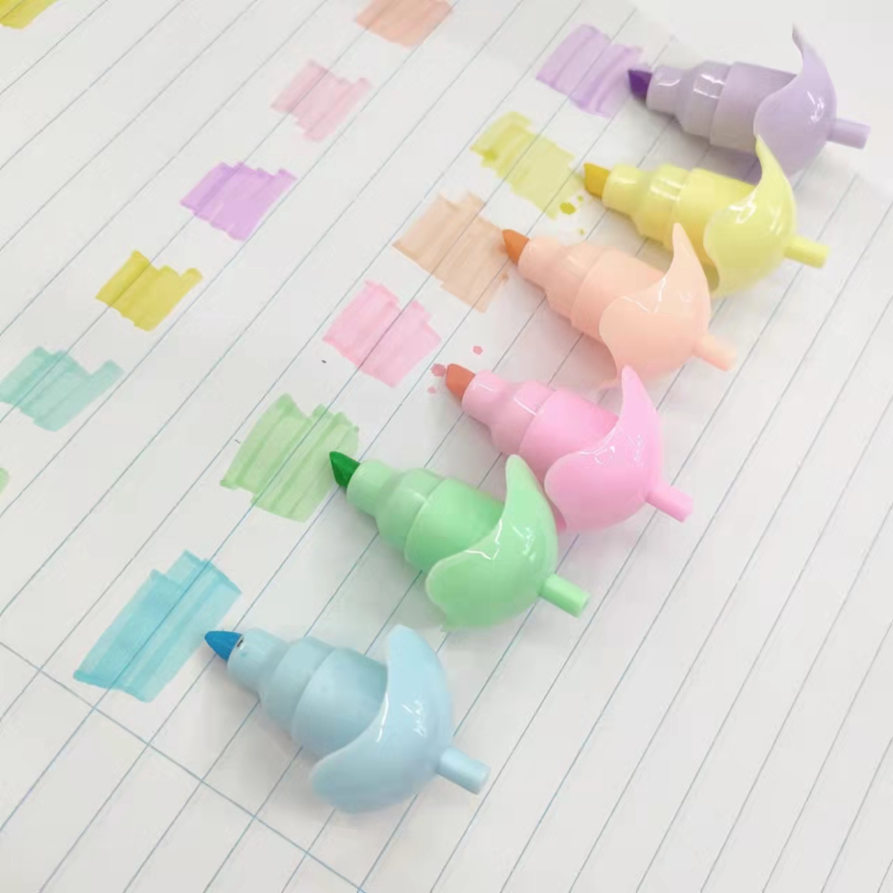 Eggplant-shaped colored highlighters, student key point marking pens, notebook pens, large-capacity drawing pens Specification image