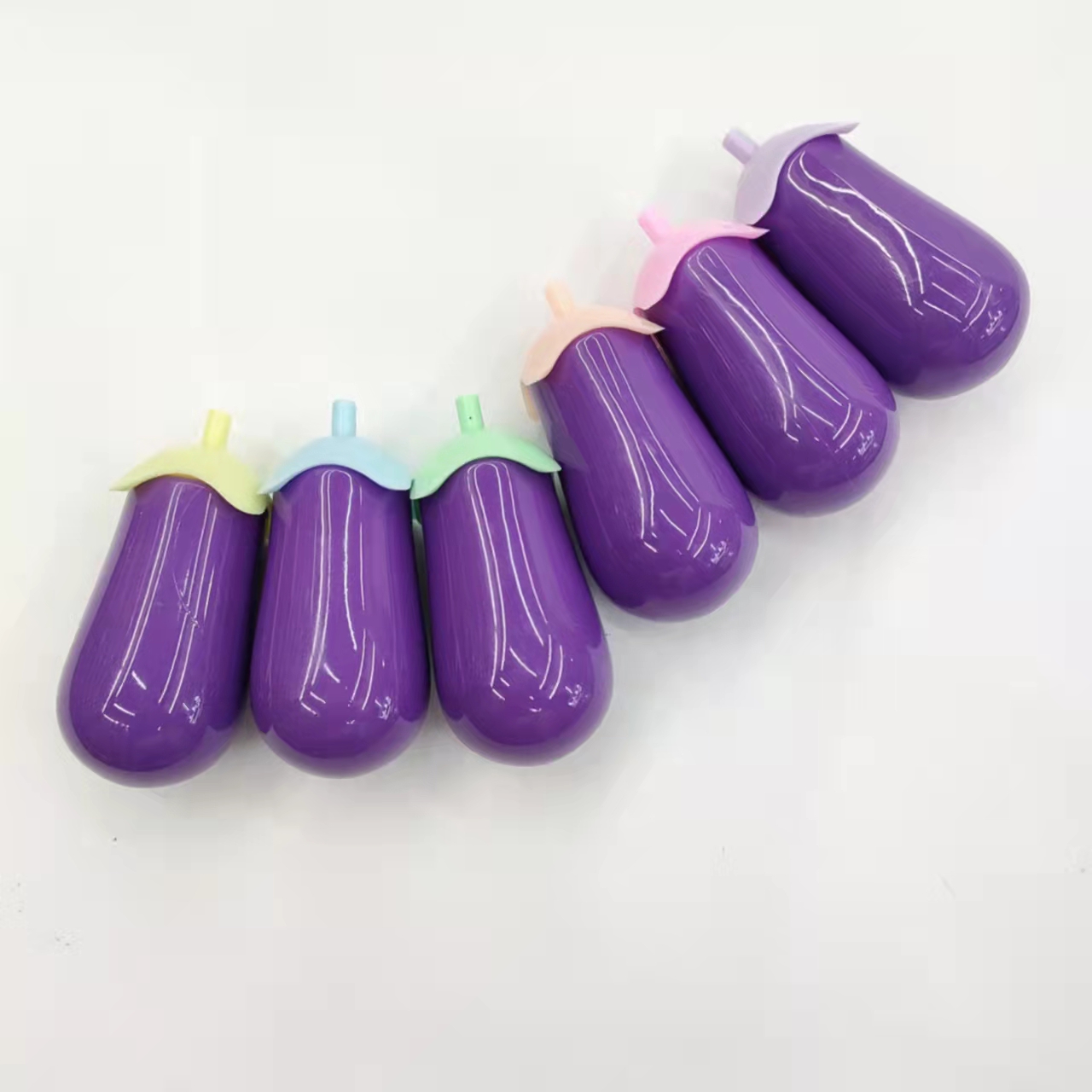 Eggplant-shaped colored highlighters, student key point marking pens, notebook pens, large-capacity drawing pens details Picture