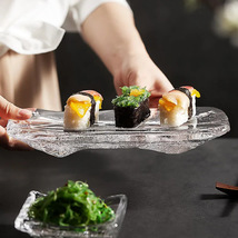 寿司盘ins风餐具家用甜品玻璃盘子刺身盘创意西餐长方形托盘品味人生38