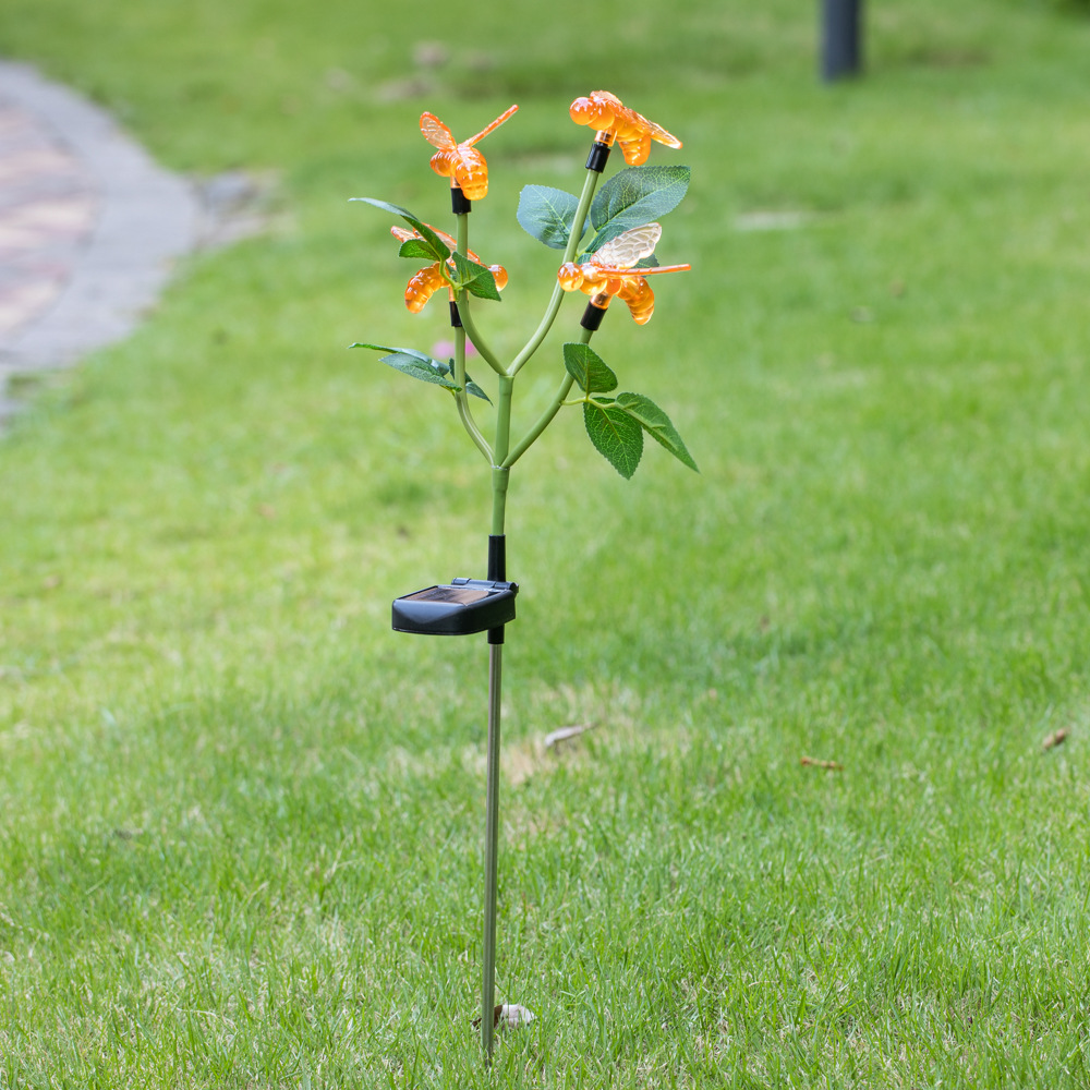 Solar insect lamp, 4led bee lamp, light-emitting bee, cross-border special supply, solar garden lamp, new lawn lamp Item Picture