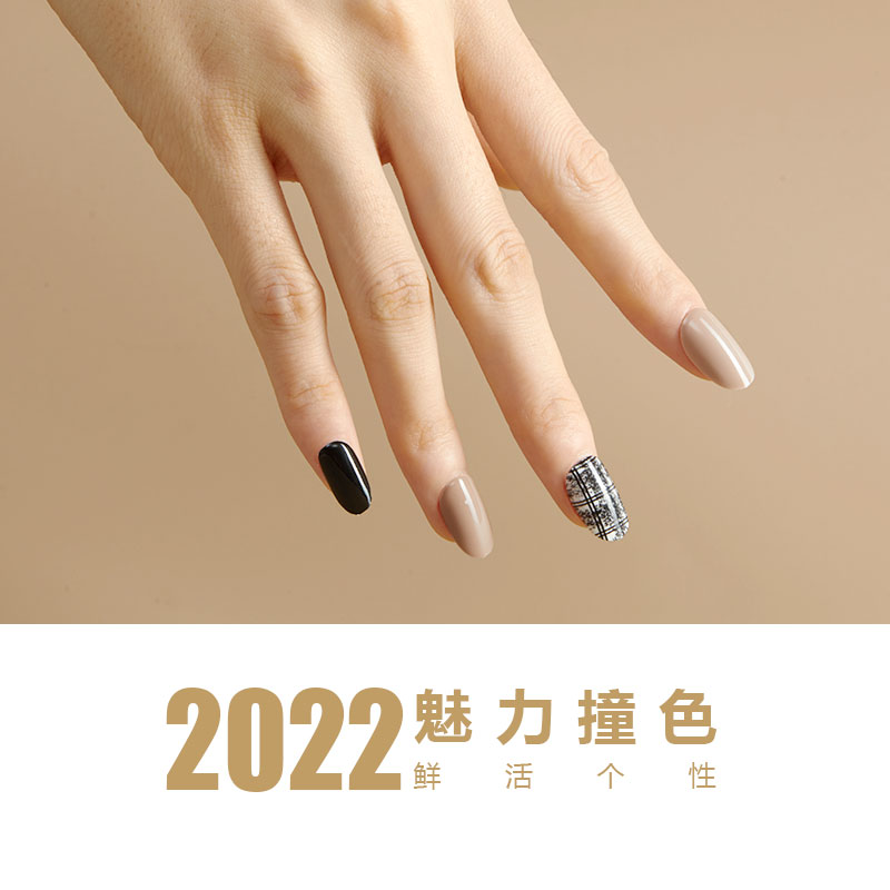 INS 'latest oval-shaped, simple and slender British checkered wearable nail art patch ribbon matte nail art patch is sincerely recruiting agents details Picture