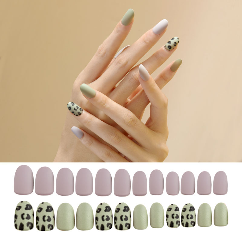 INS 'latest oval-shaped, matte leopard print wearable nail art patches and ribbon matte nail art patches are now sincerely inviting agents Specification image