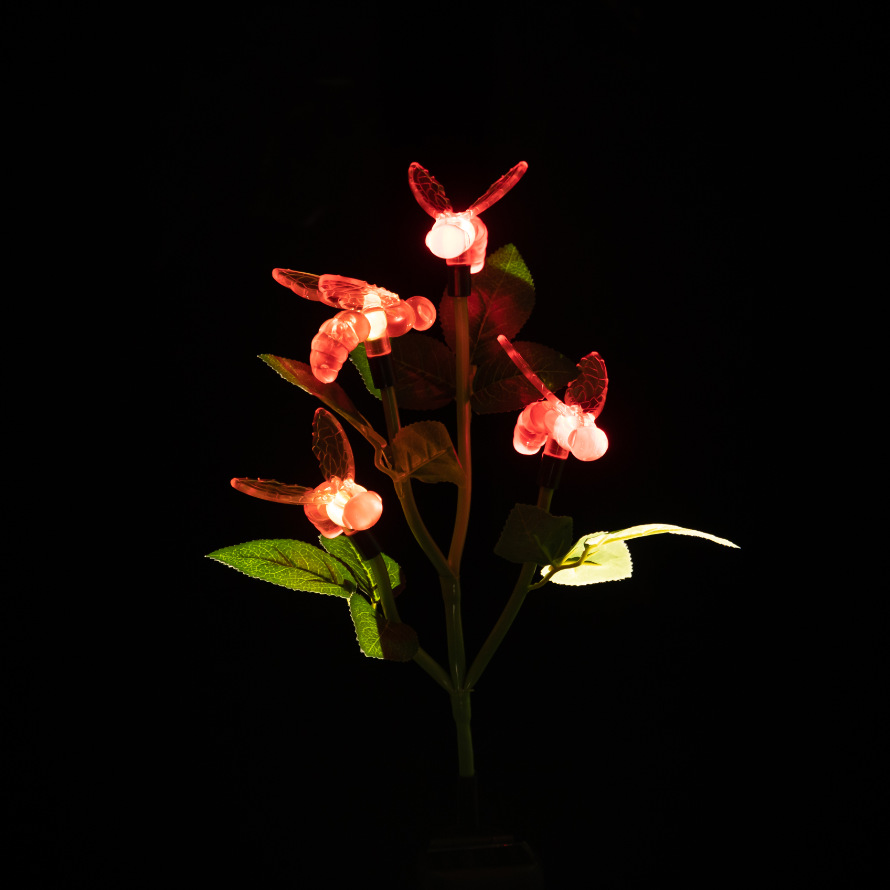 Solar insect lamp, 4led bee lamp, light-emitting bee, cross-border special supply, solar garden lamp, new lawn lamp details Picture