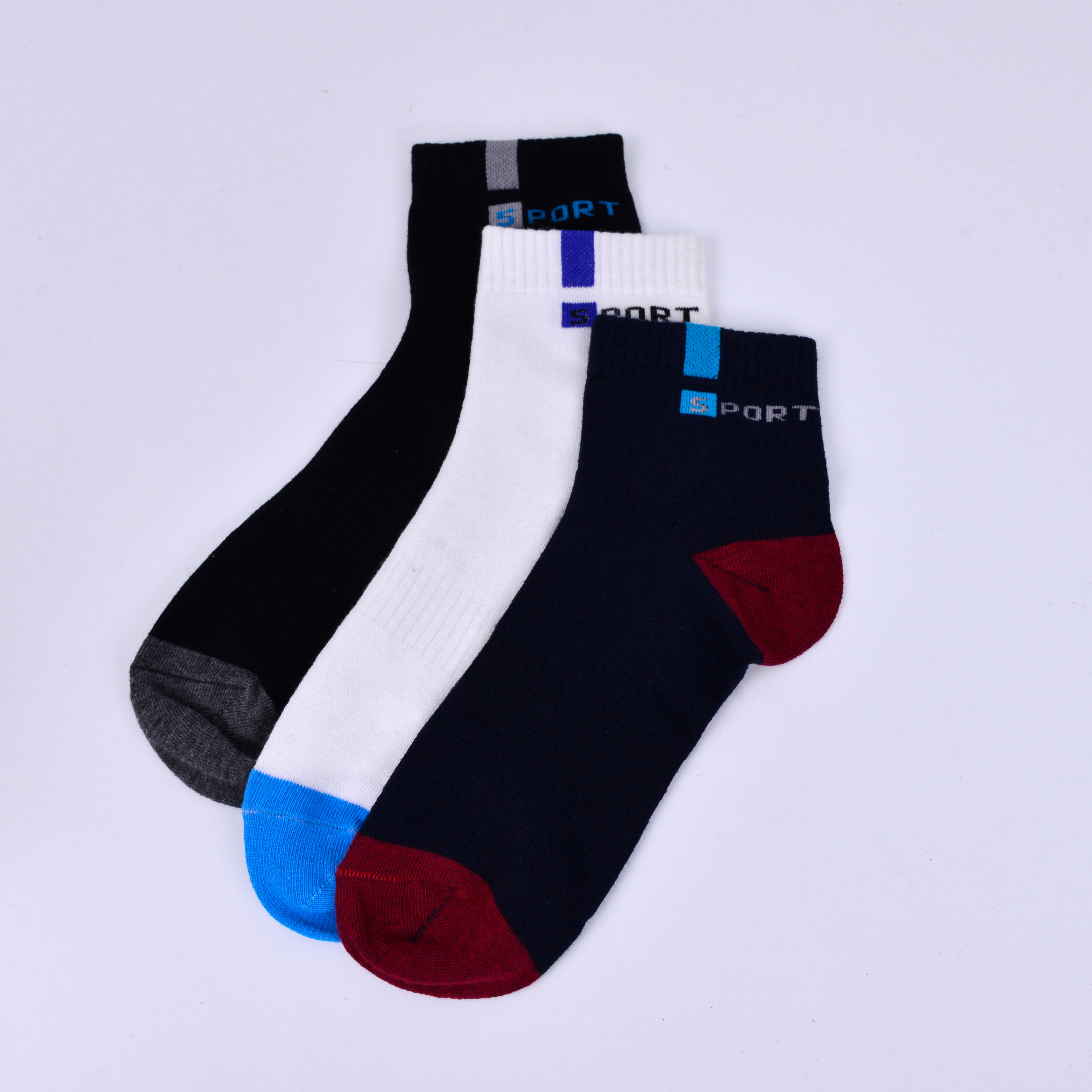 运动、休闲棉袜实物图