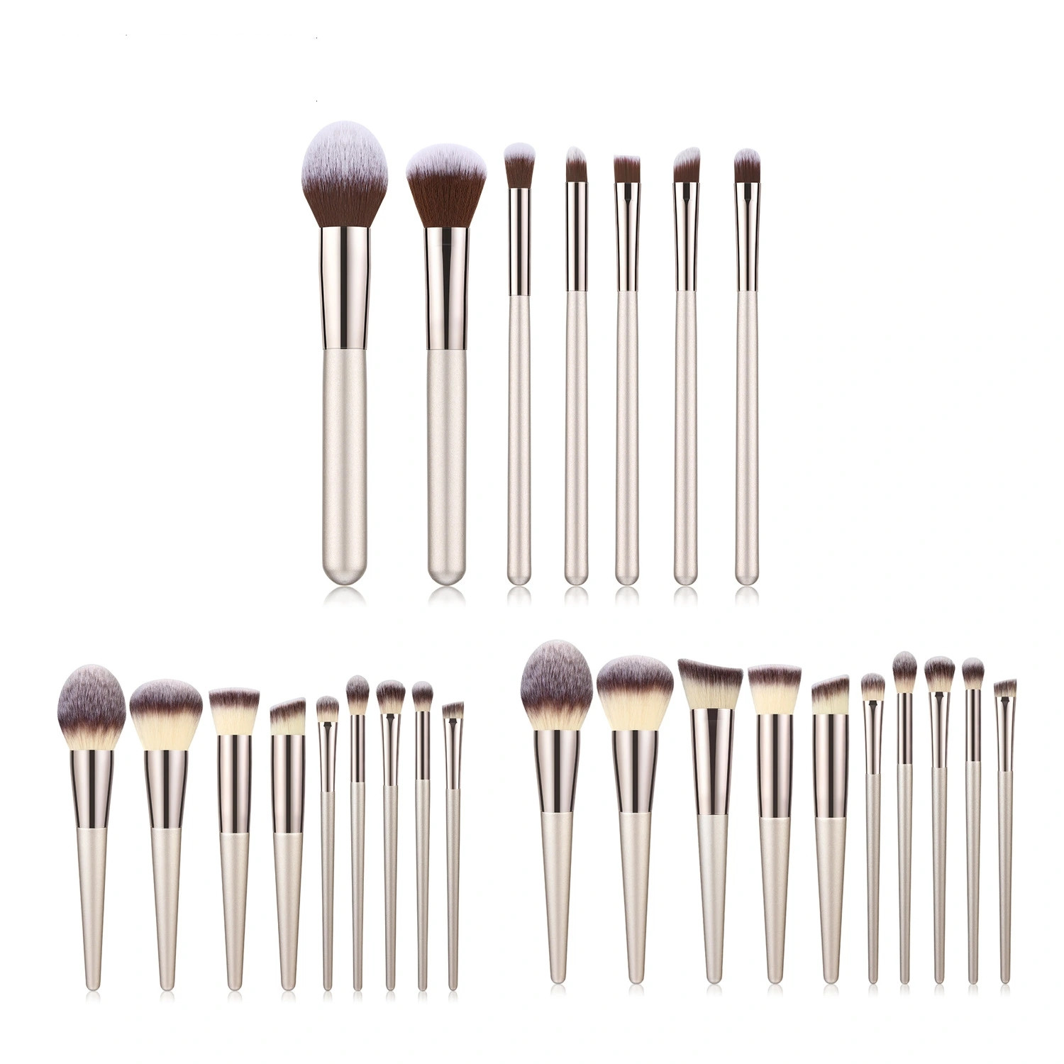The manufacturer supplies 7-piece / 9-piece / 10-piece champagne gold makeup brush sets, small grape eyeshadow brushes, beauty and makeup tools, shanilak