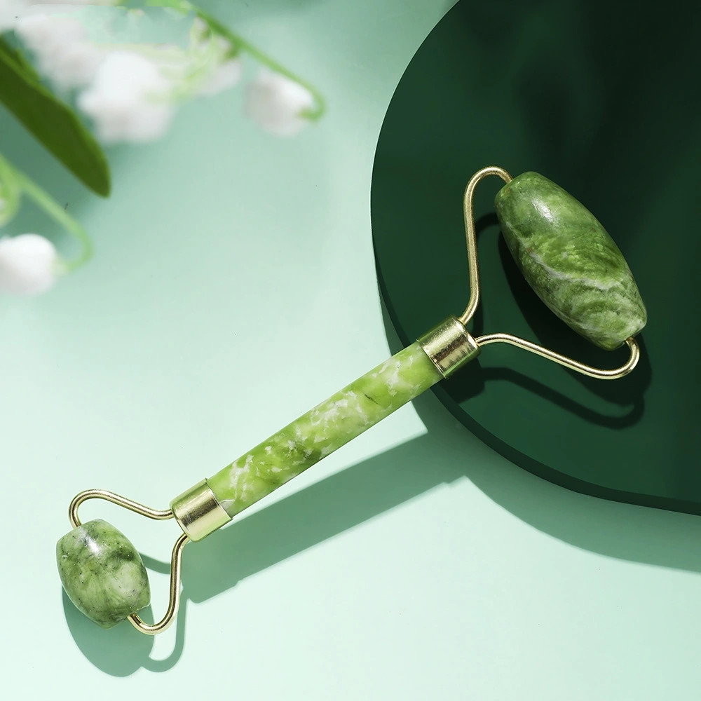 代发玉石美容器 粉晶滚轮玉推脸器面部眼部按摩滚   shanilak