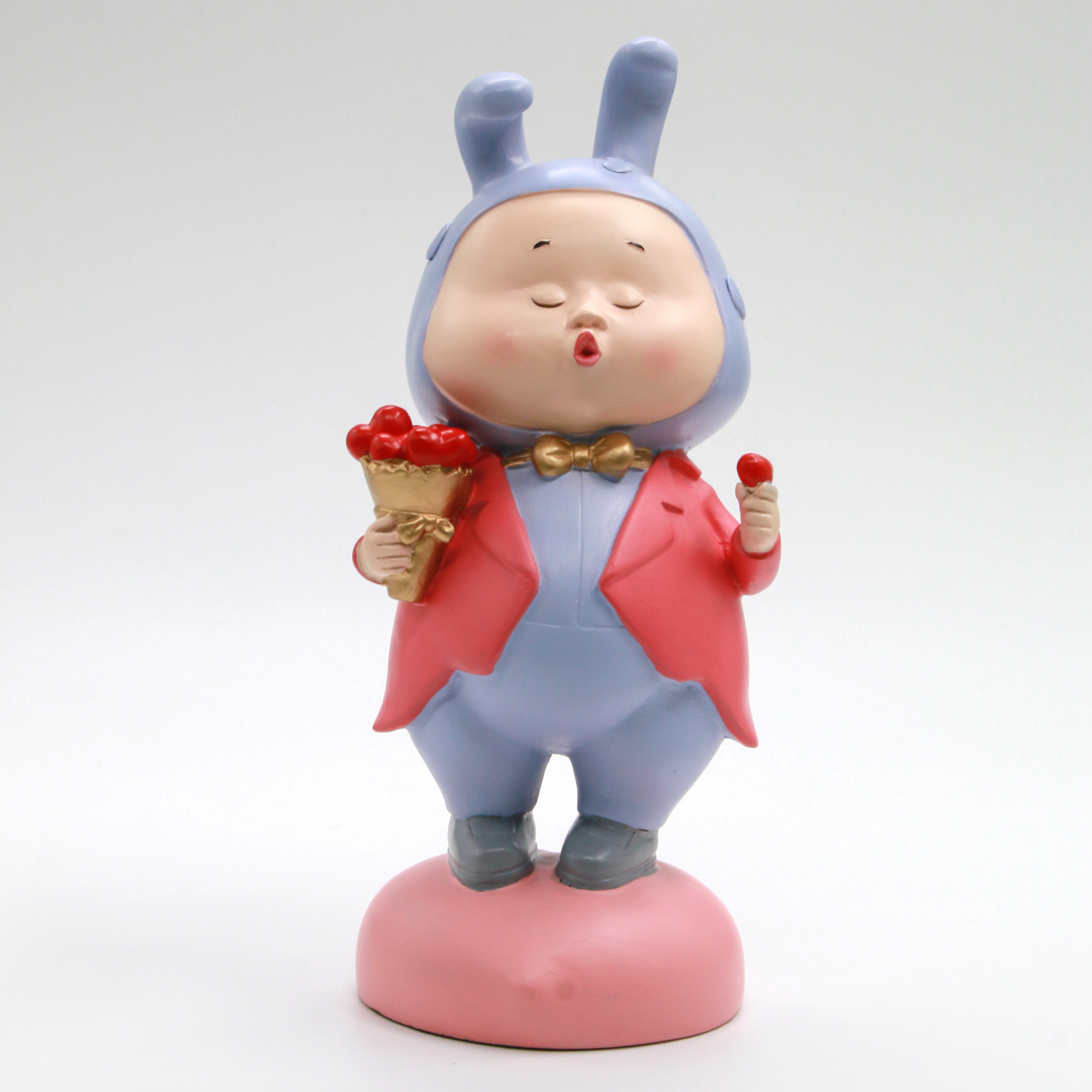 树脂工艺品礼品兔耳朵小胖子摆件 家居装饰