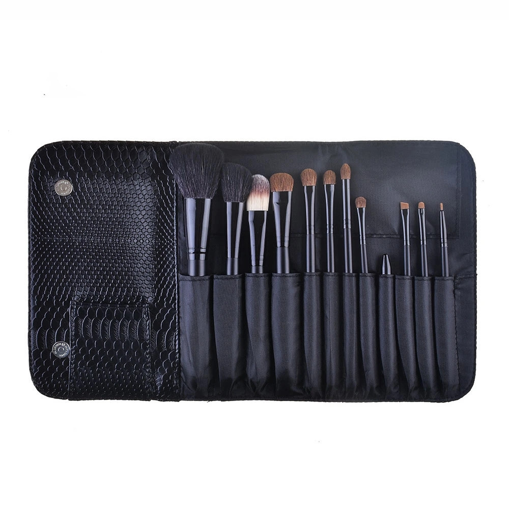12 piezas pelo de animal patrón de piel de serpiente juego de pinceles maquillaje cepillo de lana big stuf herramienta de maquillaje portátil shanilak details Picture